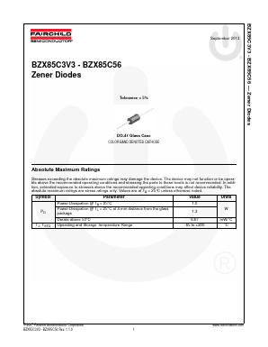 BZX85C10 Datasheet PDF Fairchild Semiconductor