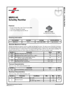 MBRS140 Datasheet PDF Fairchild Semiconductor