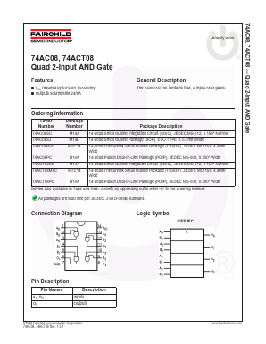 74ACT08MTC Datasheet PDF Fairchild Semiconductor