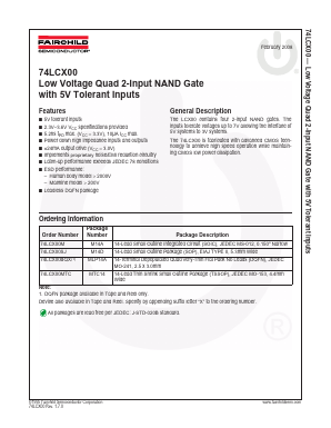 74LCX00MX Datasheet PDF Fairchild Semiconductor