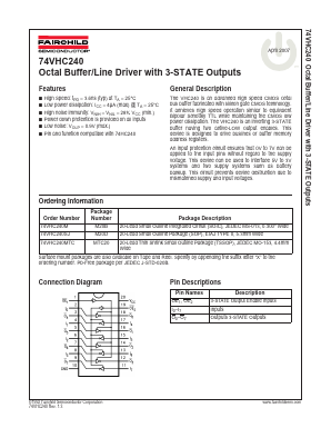 74VHC240SJ Datasheet PDF Fairchild Semiconductor