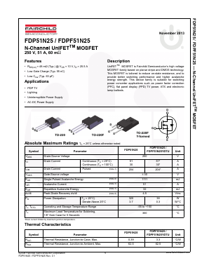 FDP51N25 Datasheet PDF Fairchild Semiconductor