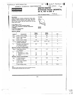 2N6766 Datasheet PDF Fairchild Semiconductor