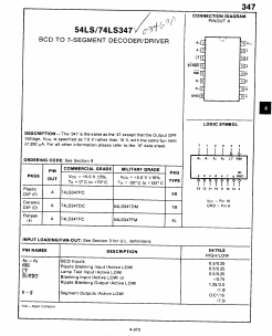 54LS347 Datasheet PDF Fairchild Semiconductor