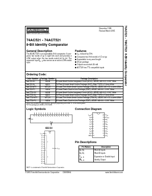74AC521SCX Datasheet PDF Fairchild Semiconductor