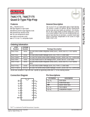74AC175 Datasheet PDF Fairchild Semiconductor