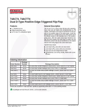 74AC74MTC Datasheet PDF Fairchild Semiconductor