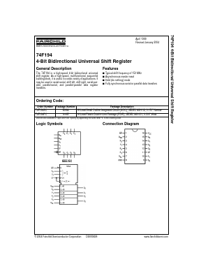 74F194SC Datasheet PDF Fairchild Semiconductor
