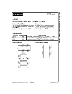 74F563 Datasheet PDF Fairchild Semiconductor
