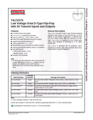 74LCX374 Datasheet PDF Fairchild Semiconductor
