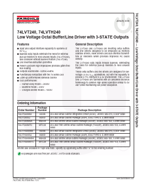74LVTH240 Datasheet PDF Fairchild Semiconductor