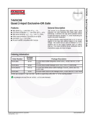 74VHC86MTC Datasheet PDF Fairchild Semiconductor