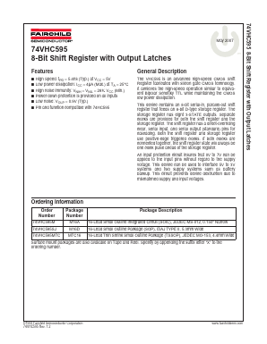 74VHC595 Datasheet PDF Fairchild Semiconductor