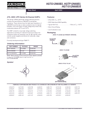 HGTG12N60B39A Datasheet PDF Fairchild Semiconductor