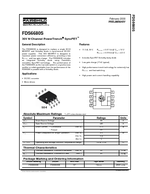 FDS6680S Datasheet PDF Fairchild Semiconductor