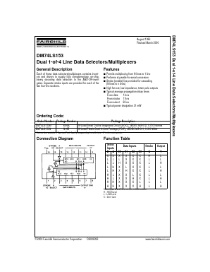 DM74LS153M Datasheet PDF Fairchild Semiconductor