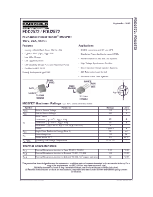 FDD2572 Datasheet PDF Fairchild Semiconductor