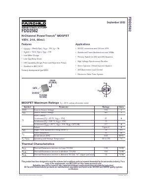 FDD2582 Datasheet PDF Fairchild Semiconductor