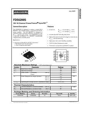 FDS6299S Datasheet PDF Fairchild Semiconductor