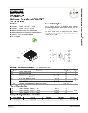 FDS8813NZ Datasheet PDF Fairchild Semiconductor
