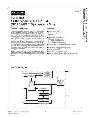 FM93C46AE Datasheet PDF Fairchild Semiconductor