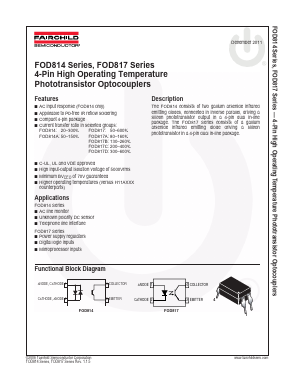 FOD817A3SD Datasheet PDF Fairchild Semiconductor