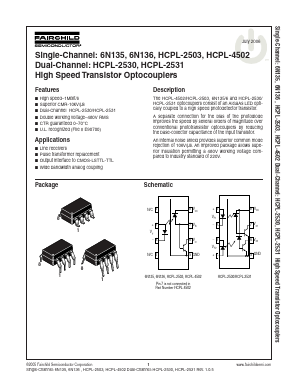 HCPL-2503WV Datasheet PDF Fairchild Semiconductor