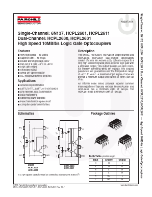 HCPL2601 Datasheet PDF Fairchild Semiconductor