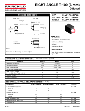 HLMP-1700.MP4C Datasheet PDF Fairchild Semiconductor
