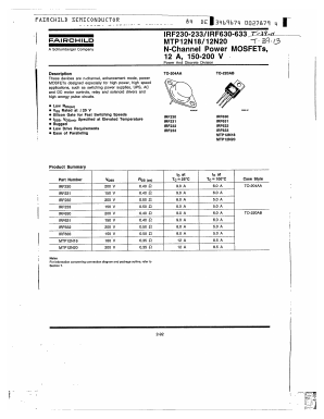 IRF631 Datasheet PDF Fairchild Semiconductor