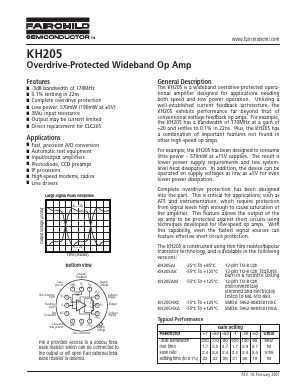 KH205 Datasheet PDF Fairchild Semiconductor