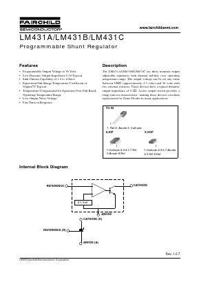 LM431ACN Datasheet PDF Fairchild Semiconductor