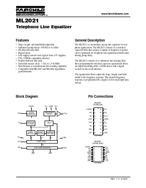 ML2021IP Datasheet PDF Fairchild Semiconductor