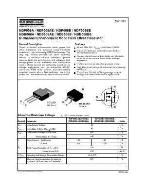 NDB608A Datasheet PDF Fairchild Semiconductor