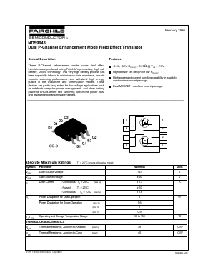 NDS9948 Datasheet PDF Fairchild Semiconductor
