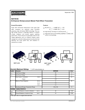 NDT453N Datasheet PDF Fairchild Semiconductor
