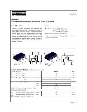 NDT454 Datasheet PDF Fairchild Semiconductor
