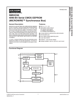 NM93C66LZV Datasheet PDF Fairchild Semiconductor