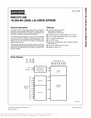 NMC27C16BQ150 Datasheet PDF Fairchild Semiconductor