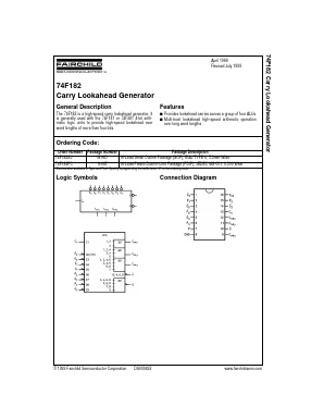 74F182 Datasheet PDF Fairchild Semiconductor