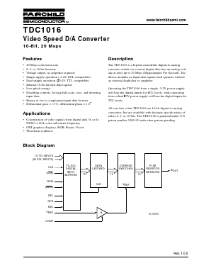 TDC1016 Datasheet PDF Fairchild Semiconductor