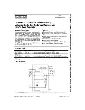 USB1T1102MHX Datasheet PDF Fairchild Semiconductor