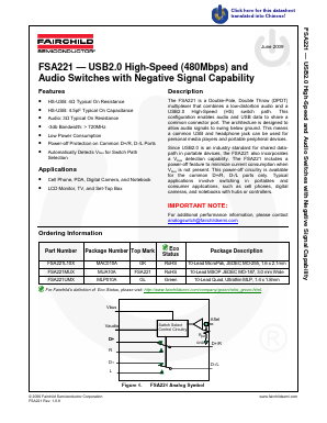 FSA221UMX Datasheet PDF Fairchild Semiconductor