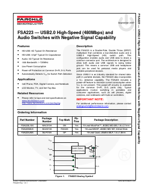 FSA223UMX Datasheet PDF Fairchild Semiconductor