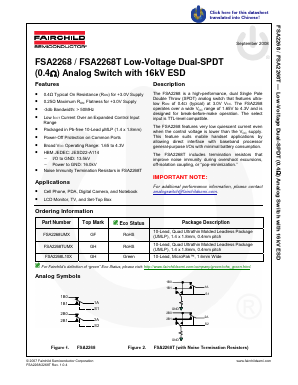 FSA2268 Datasheet PDF Fairchild Semiconductor