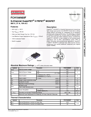 FCH104N60F Datasheet PDF Fairchild Semiconductor