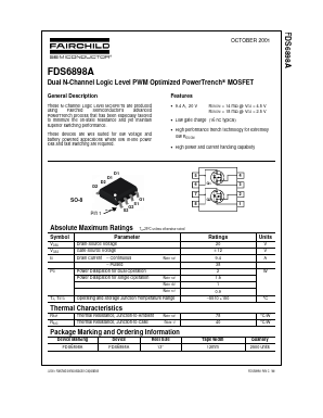FDS6898A Datasheet PDF Fairchild Semiconductor
