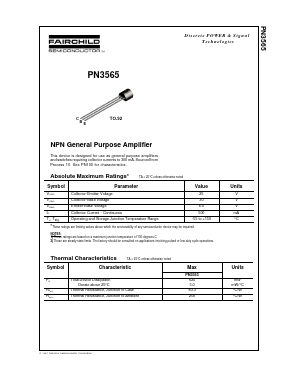 PN3565 Datasheet PDF Fairchild Semiconductor