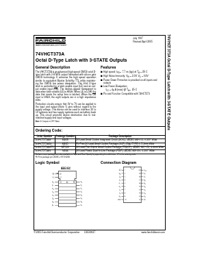 74VHCT373AMX Datasheet PDF Fairchild Semiconductor