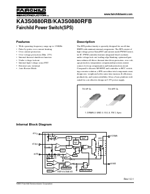 KA3S0880RFB Datasheet PDF Fairchild Semiconductor